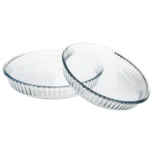 Flat Round Glass Set (2 pcs) – Transparent